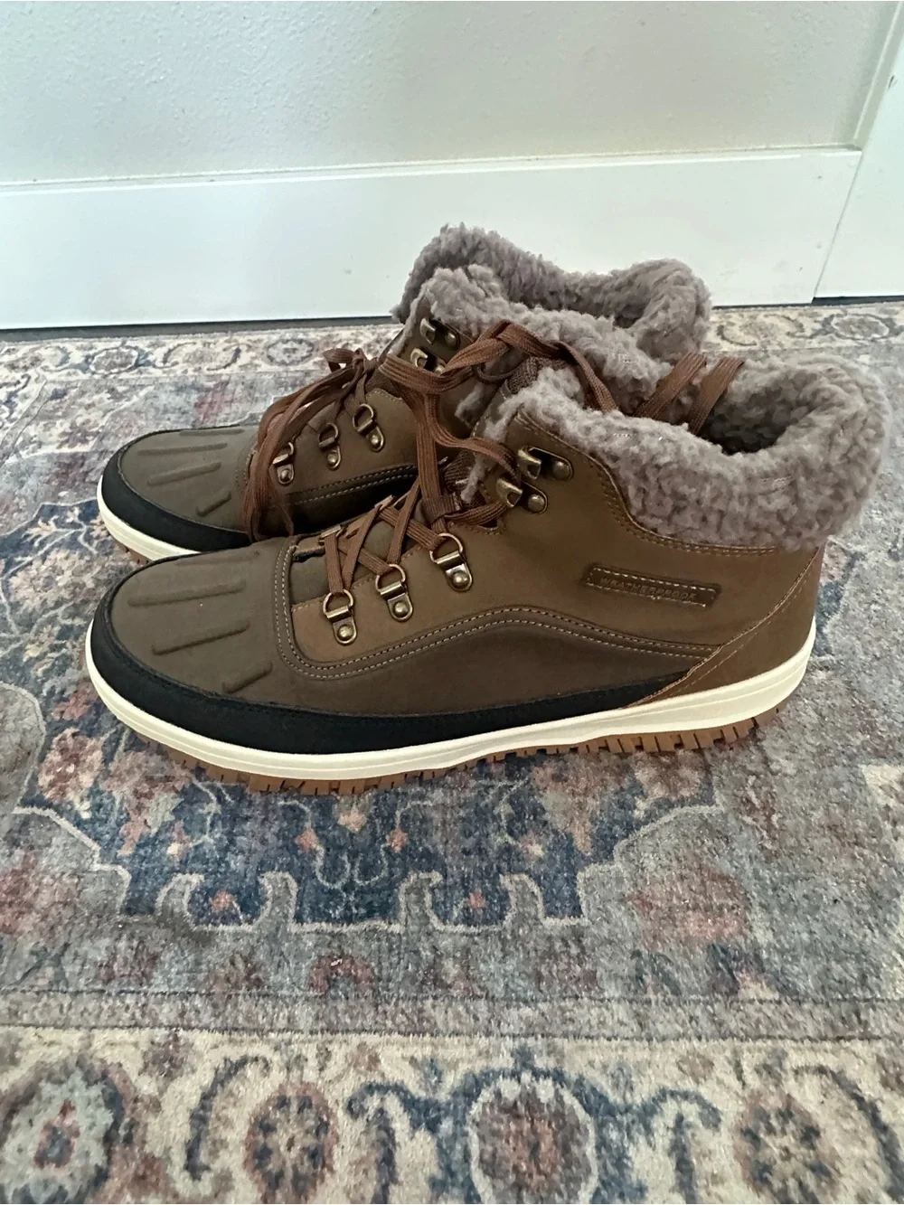 Weatherproof Men's Brown/Tan Lace-Up Insulated Snow Boots